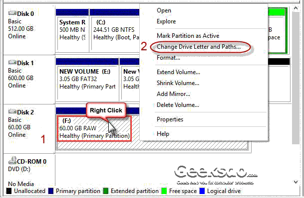 change drive letter for sd card